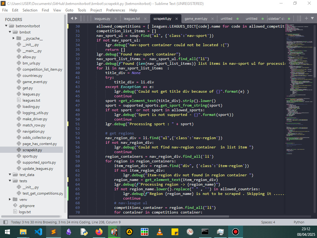 Screenshot of Betmonitor bot